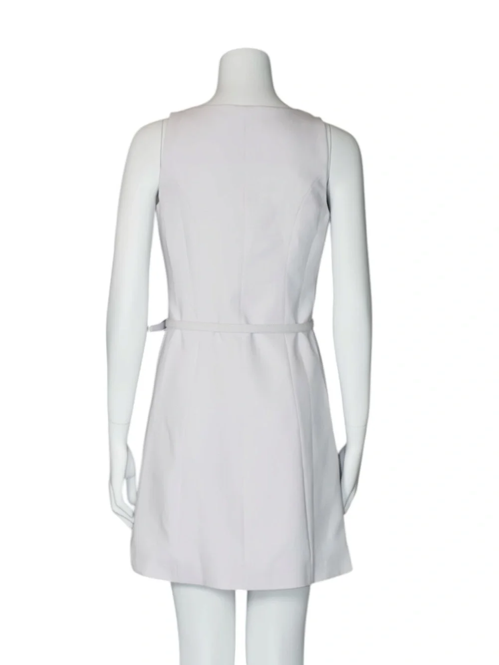 Saks Fifth Avenue Sleeveless Button-Front Off White Dress with Belt Size X-Small - Picture 7 of 14